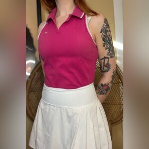 Y2K vintage Ralph Lauren sleeveless hot pink polo with built in bra